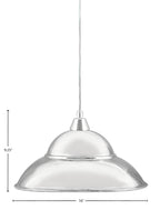 Any One Light Mini Pendant in Chrome with 16" Chrome Double Bubble Metal Shade Shade