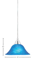 Any One Light Mini Pendant in Chrome with 10" Blue Italian Shade
