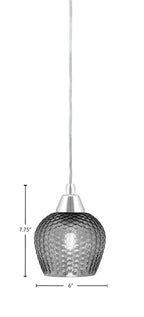 Any One Light Mini Pendant in Chrome with Smoke Textured Shade