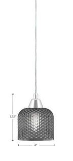 Any One Light Mini Pendant in Chrome with Smoke Textured Shade
