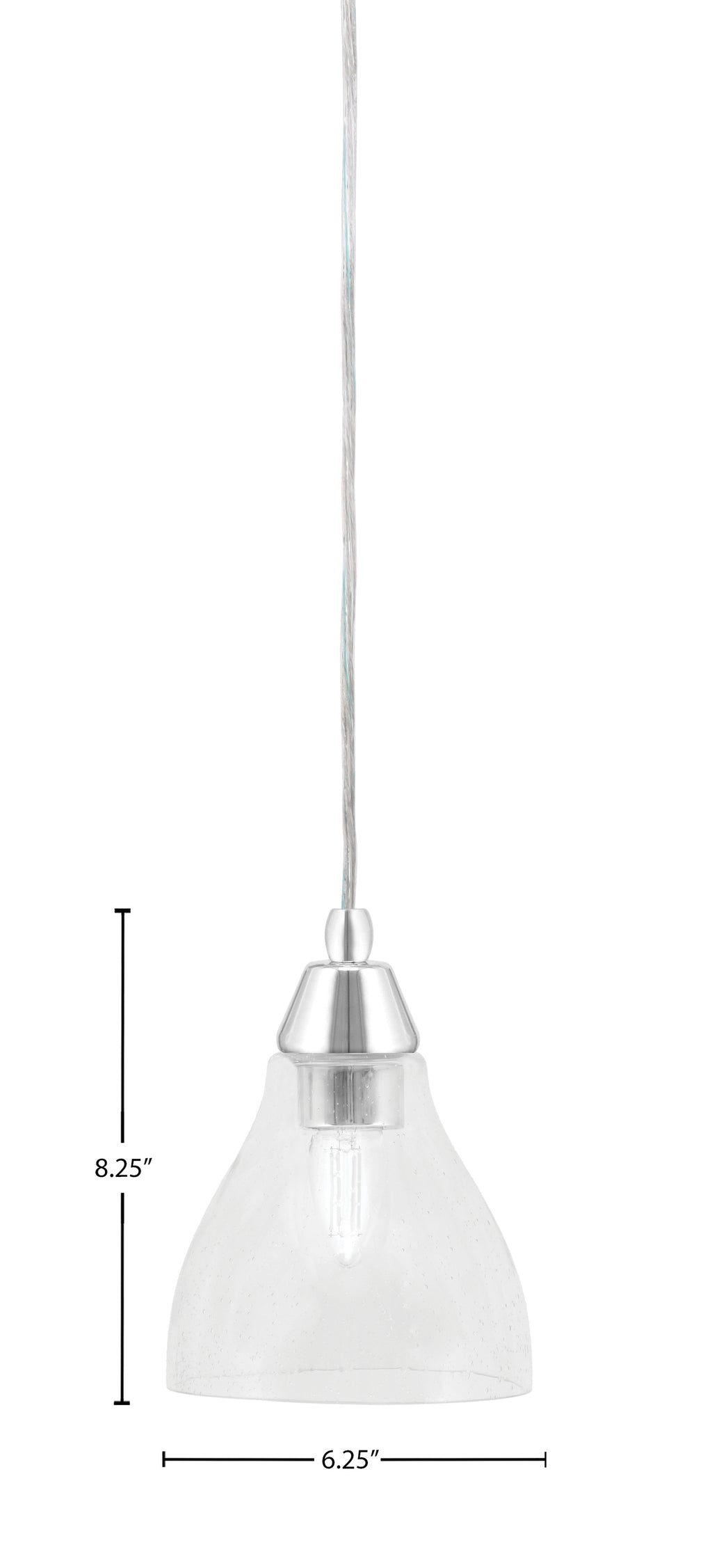 Any One Light Mini Pendant in Chrome with Clear Bubble Shade
