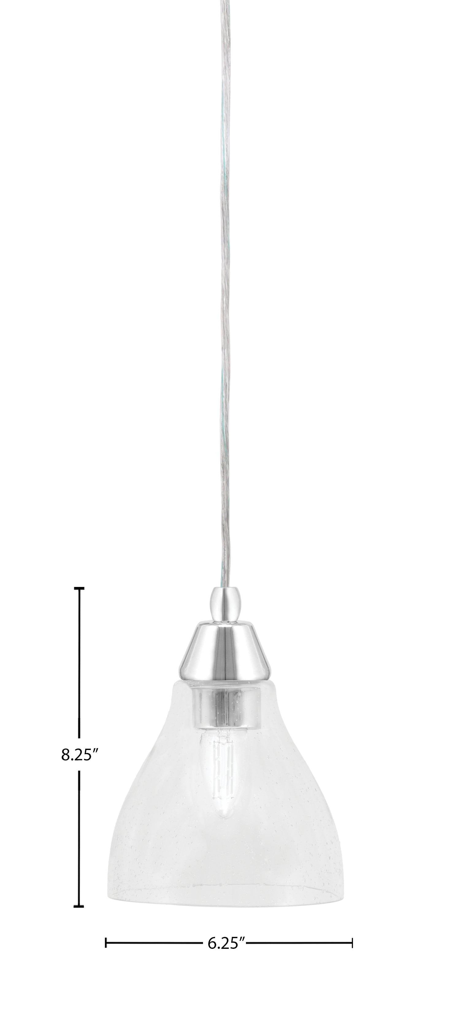 Any One Light Mini Pendant in Chrome with Clear Bubble Shade
