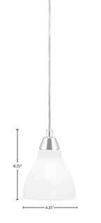 Any One Light Mini Pendant in Chrome with White Marble Shade
