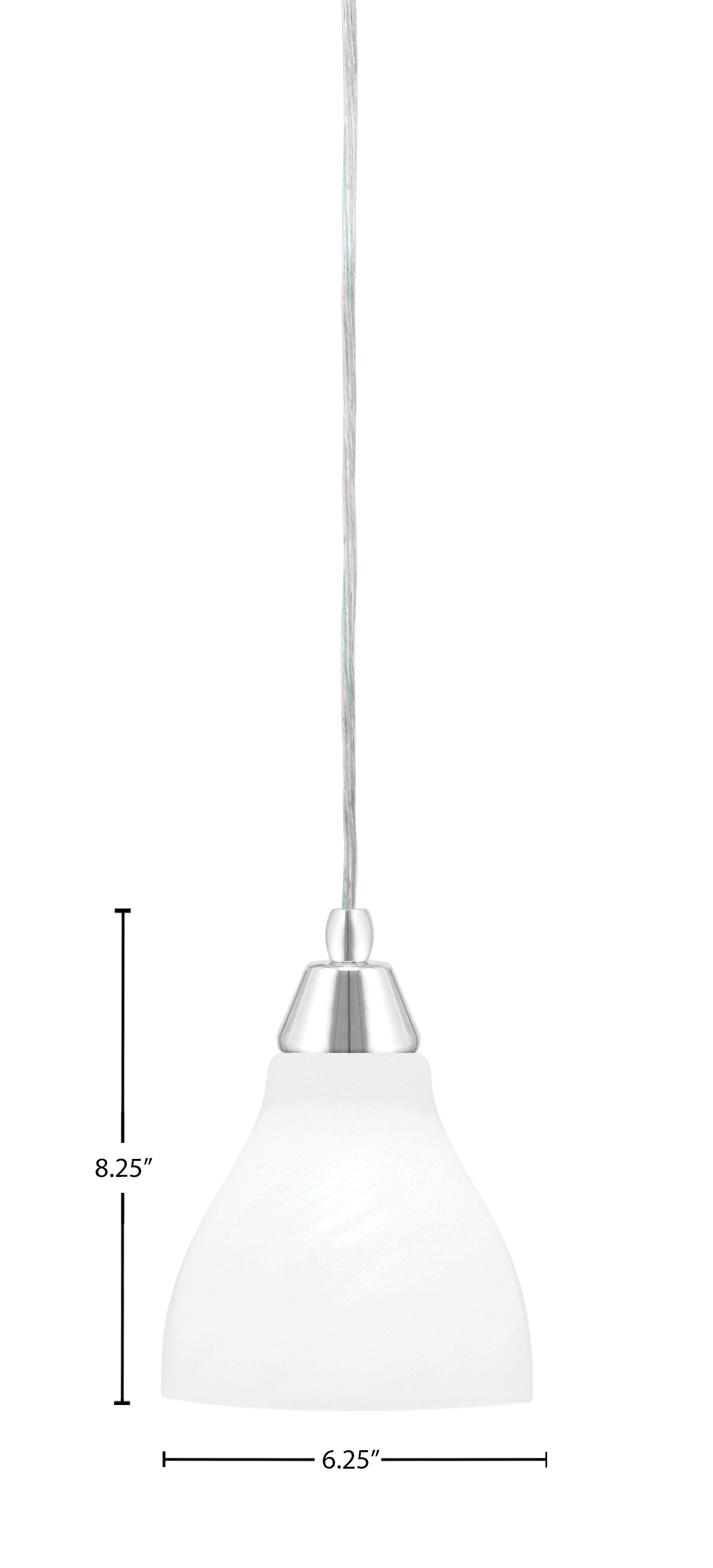 Any One Light Mini Pendant in Chrome with White Marble Shade