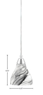Any One Light Mini Pendant in Chrome with Onyx Swirl Shade