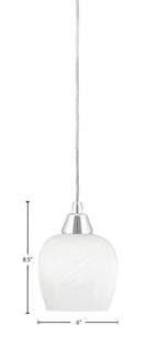 Any One Light Mini Pendant in Chrome with White Marble Shade