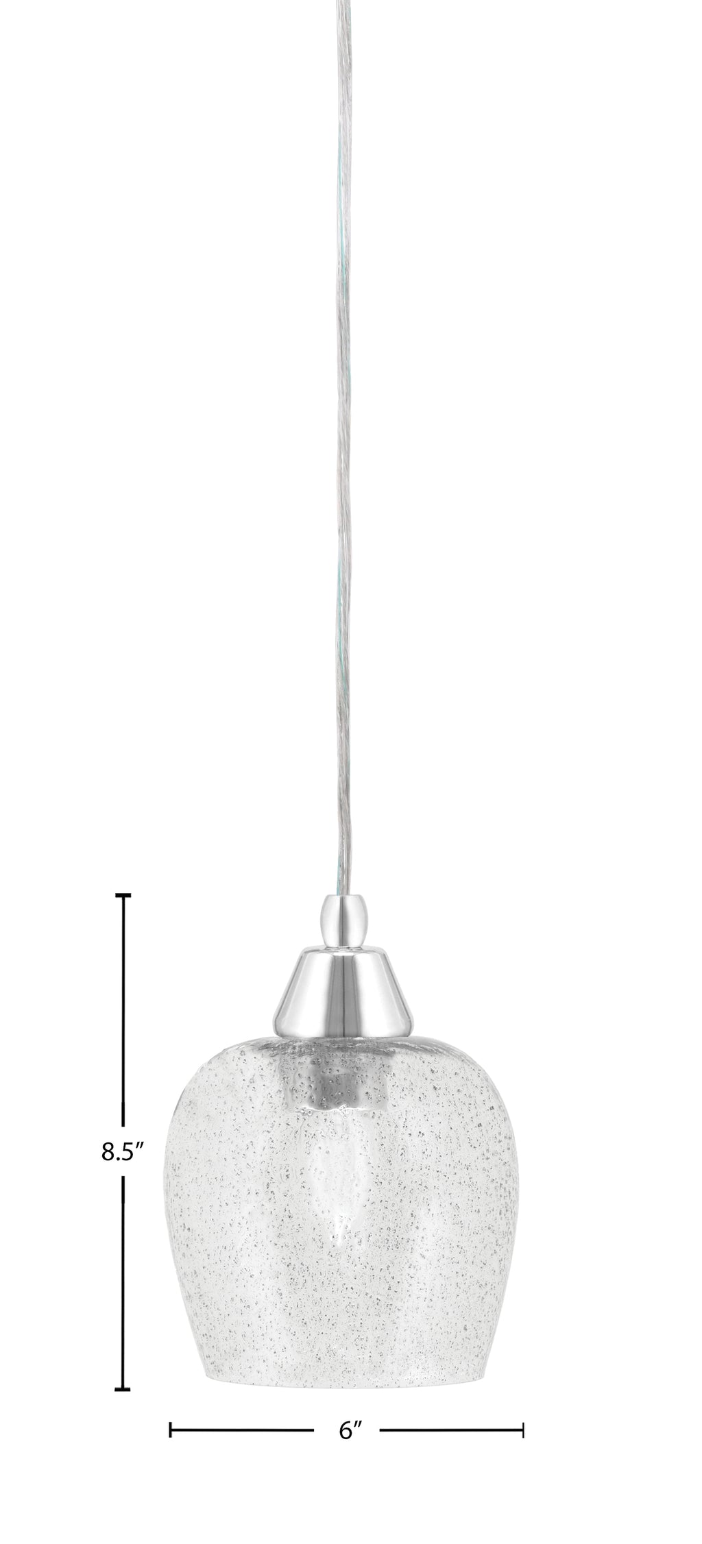 Any One Light Mini Pendant in Chrome with Smoke Bubble Shade