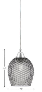 Any One Light Mini Pendant in Chrome with Smoke Textured Shade
