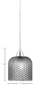 Any One Light Mini Pendant in Chrome with Smoke Textured Shade