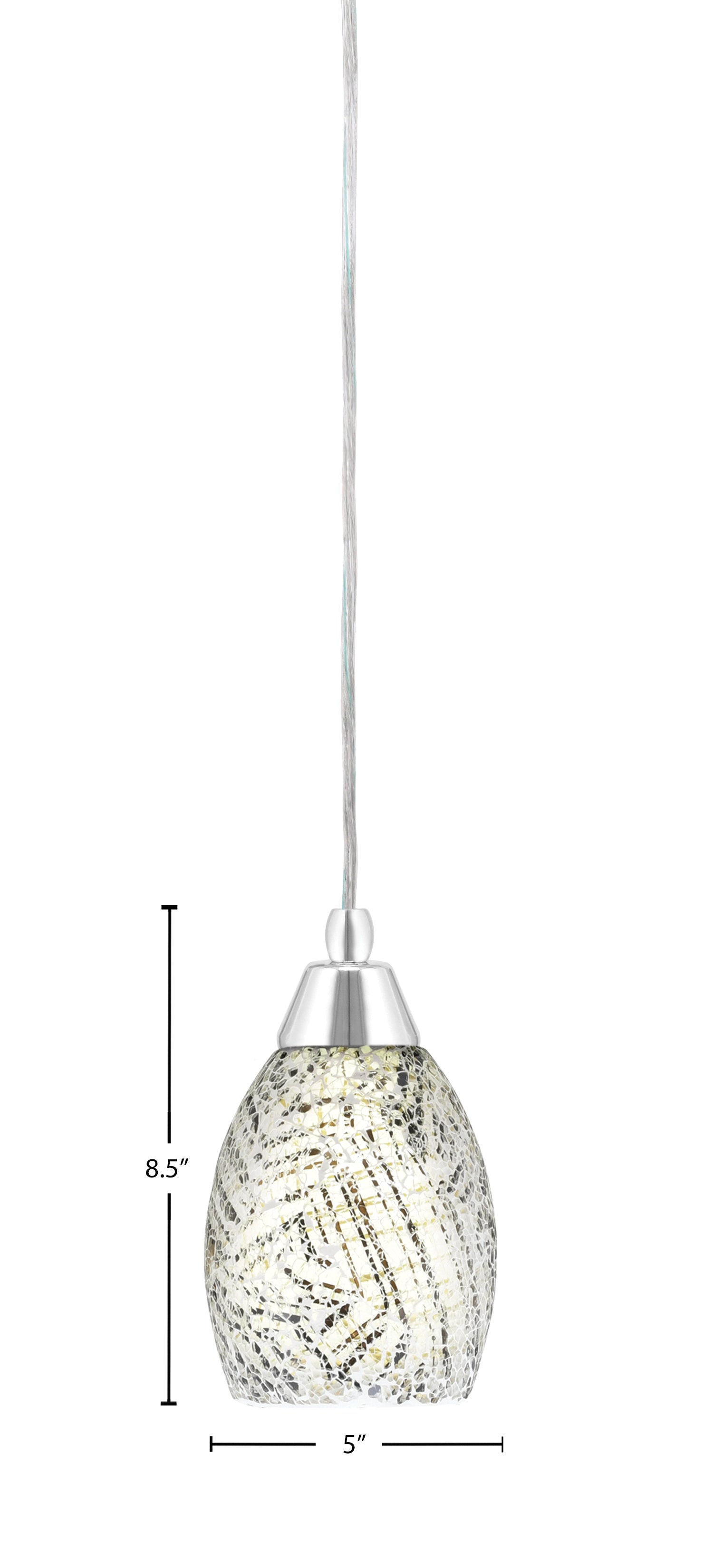 Any One Light Mini Pendant in Chrome with Natural Fusion Shade