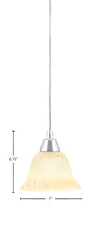 Any One Light Mini Pendant in Chrome with 7" Italian Marble Shade