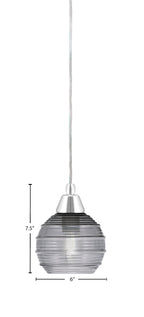 Any One Light Mini Pendant in Chrome with Smoke Ribbed Shade