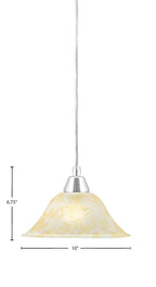 Any One Light Mini Pendant in Chrome with 10" Amber Marble Shade