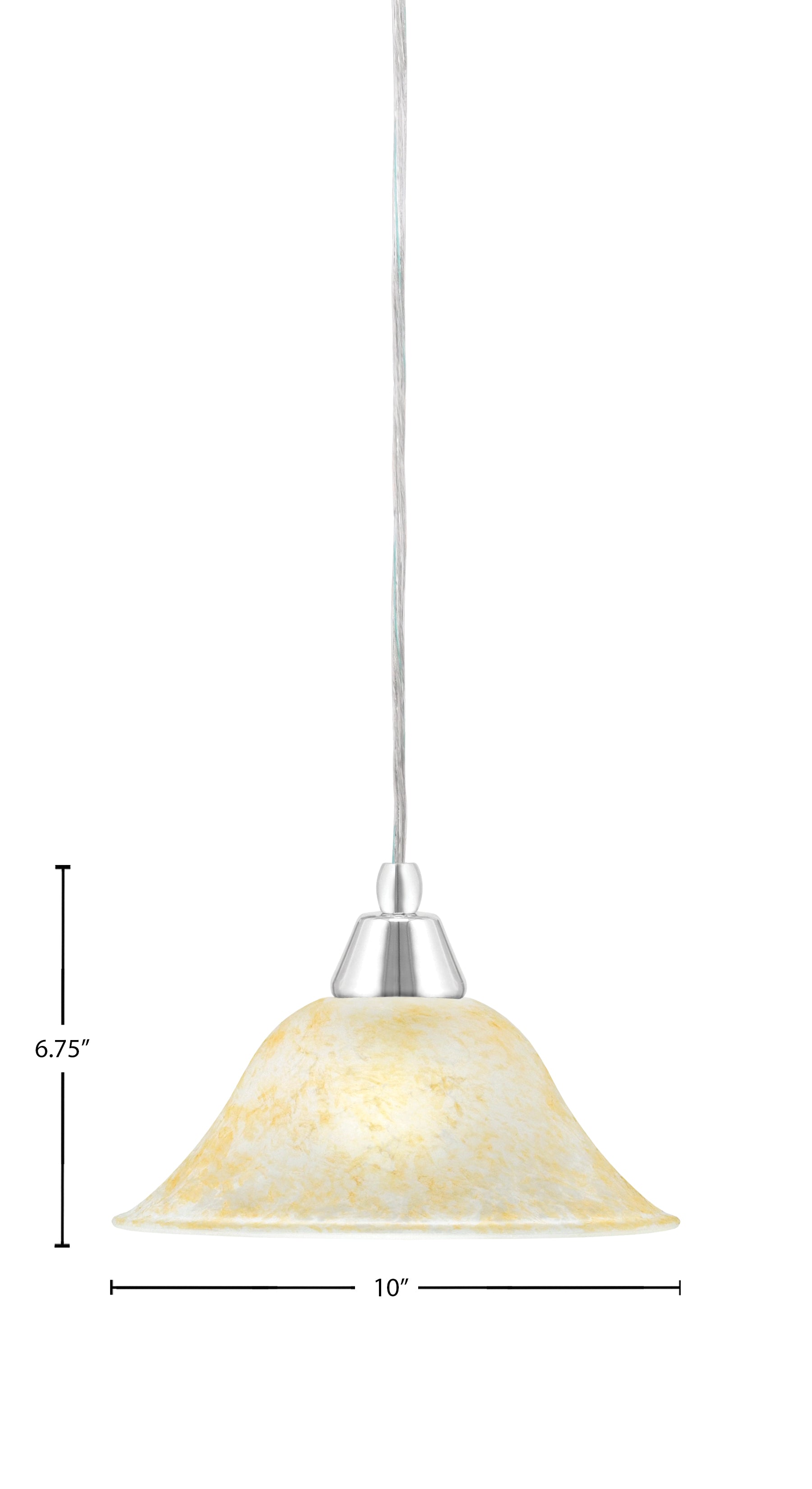 Any One Light Mini Pendant in Chrome with 10" Amber Marble Shade