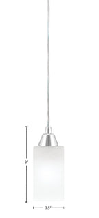 Any One Light Mini Pendant in Chrome with Square White Marble Shade