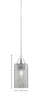 Any One Light Mini Pendant in Chrome with Square Smoke Bubble Shade