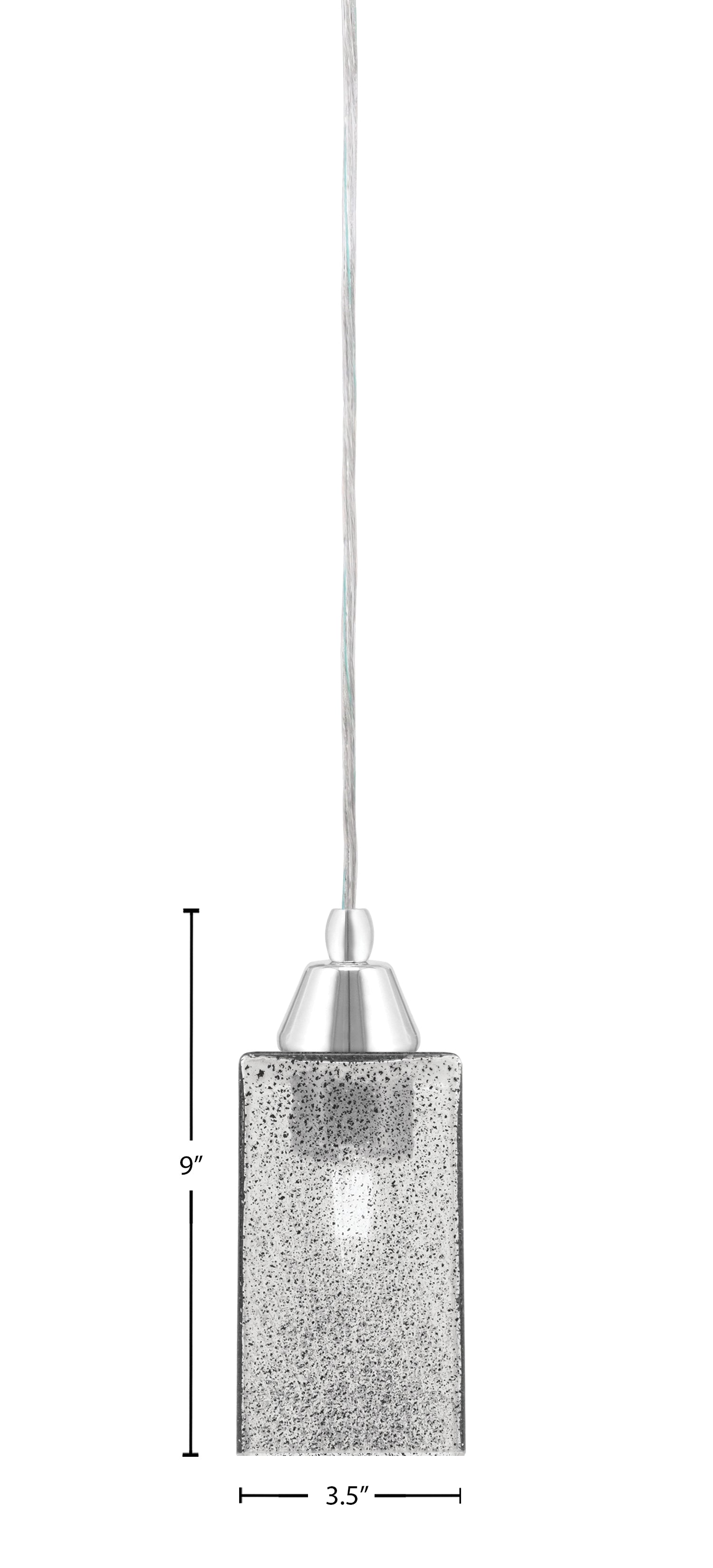 Any One Light Mini Pendant in Chrome with Square Smoke Bubble Shade