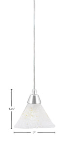 Any One Light Mini Pendant in Chrome with 7" Gold Ice Shade
