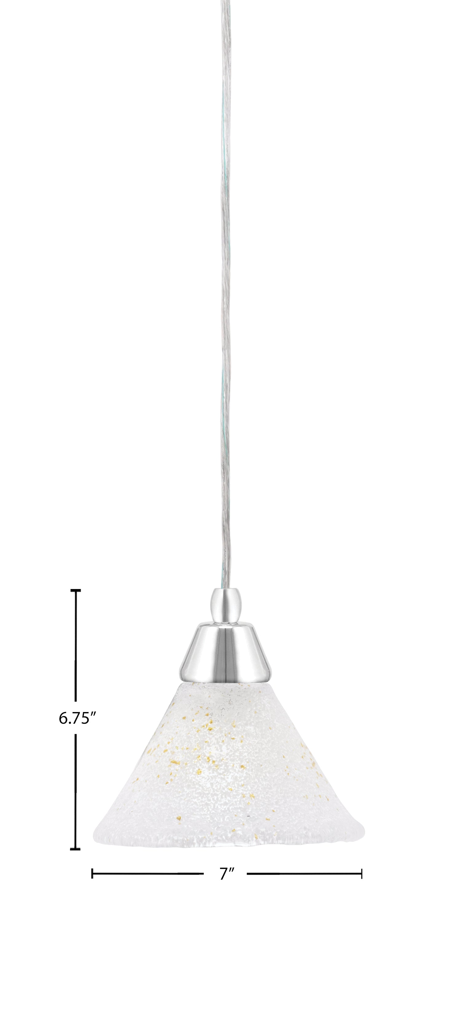Any One Light Mini Pendant in Chrome with 7" Gold Ice Shade