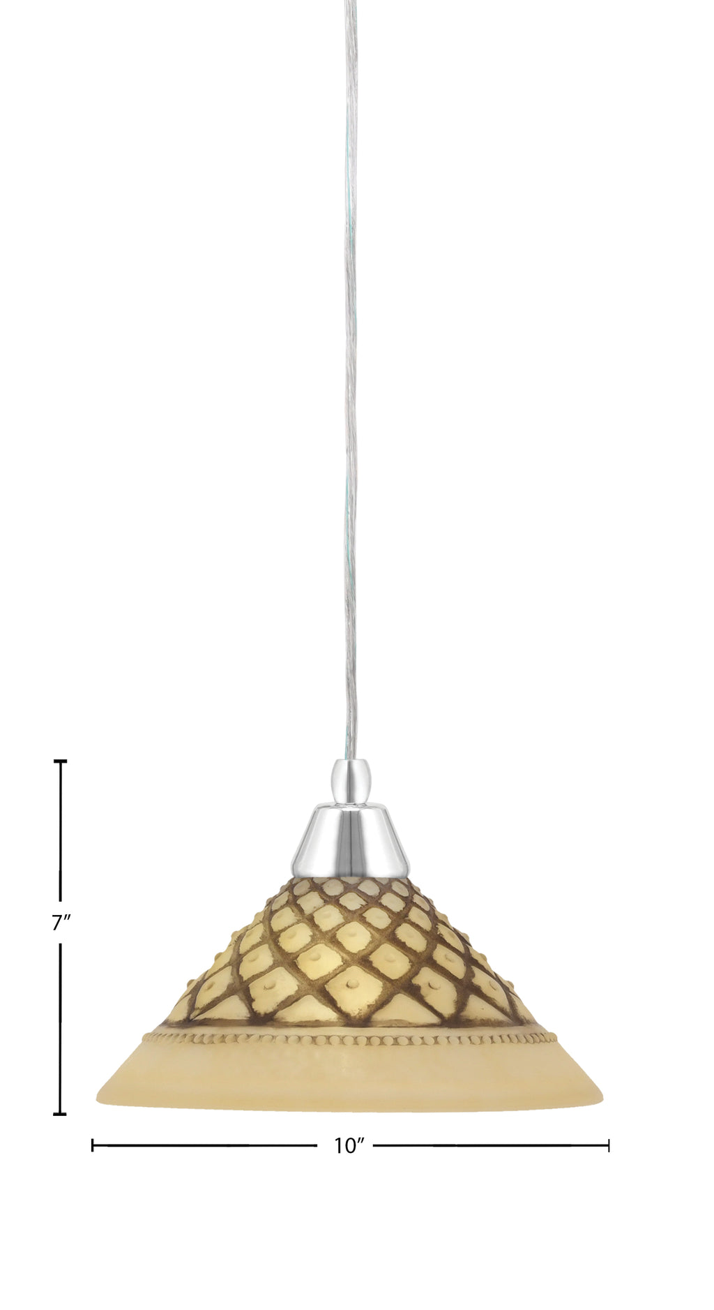 Any One Light Mini Pendant in Chrome with 10" Chocolate Icing Shade