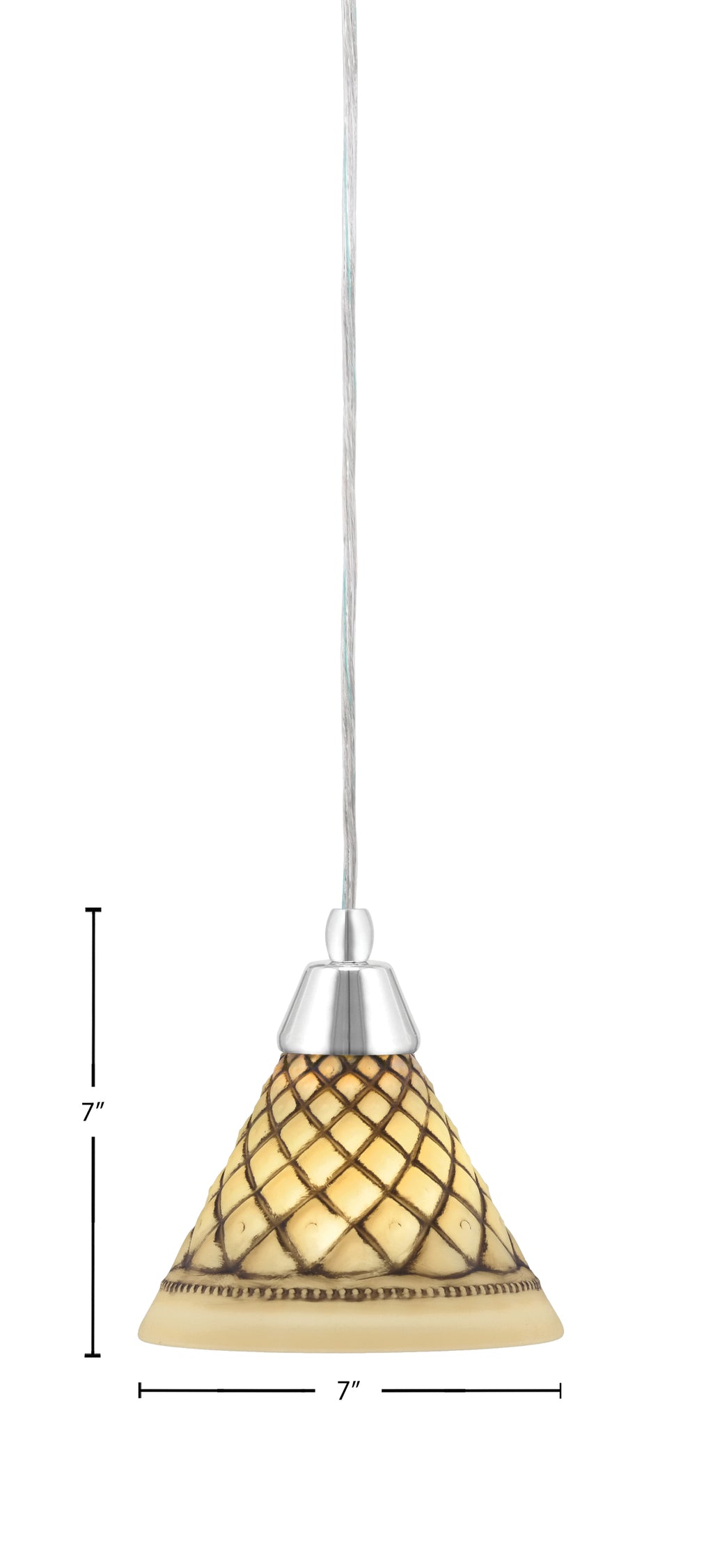 Any One Light Mini Pendant in Chrome with 7" Chocolate Icing Shade