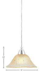 Any One Light Mini Pendant in Chrome with 10" Amber Crystal Shade