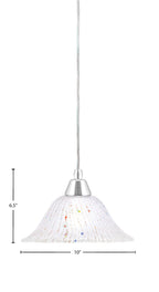Any One Light Mini Pendant in Chrome with 10" Frosted Crystal Shade