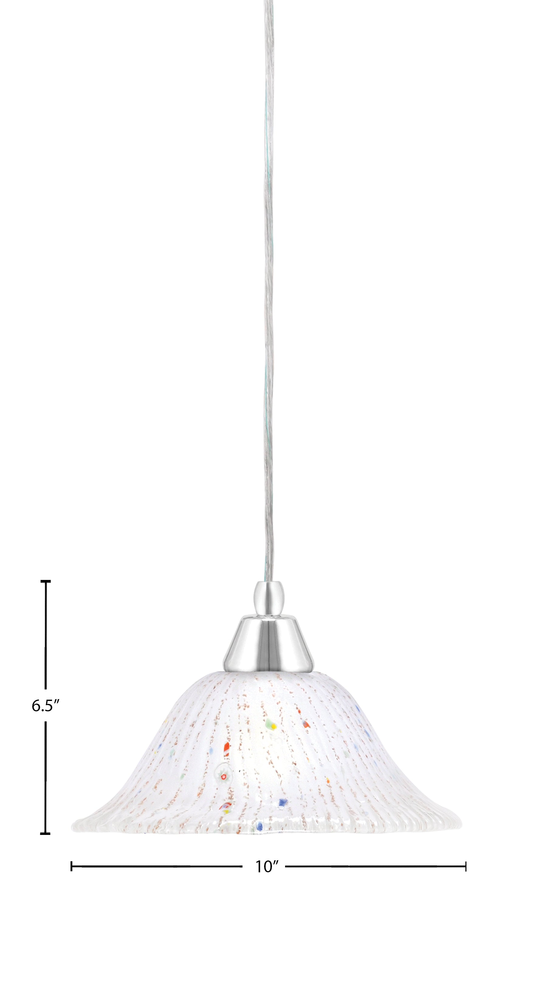 Any One Light Mini Pendant in Chrome with 10" Frosted Crystal Shade