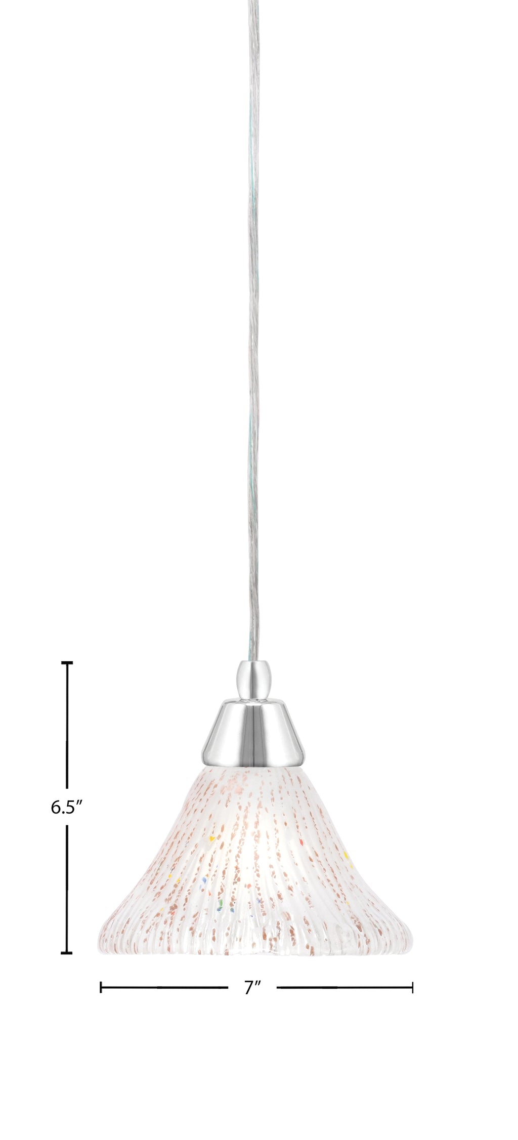 Any One Light Mini Pendant in Chrome with 7" Frosted Crystal Shade