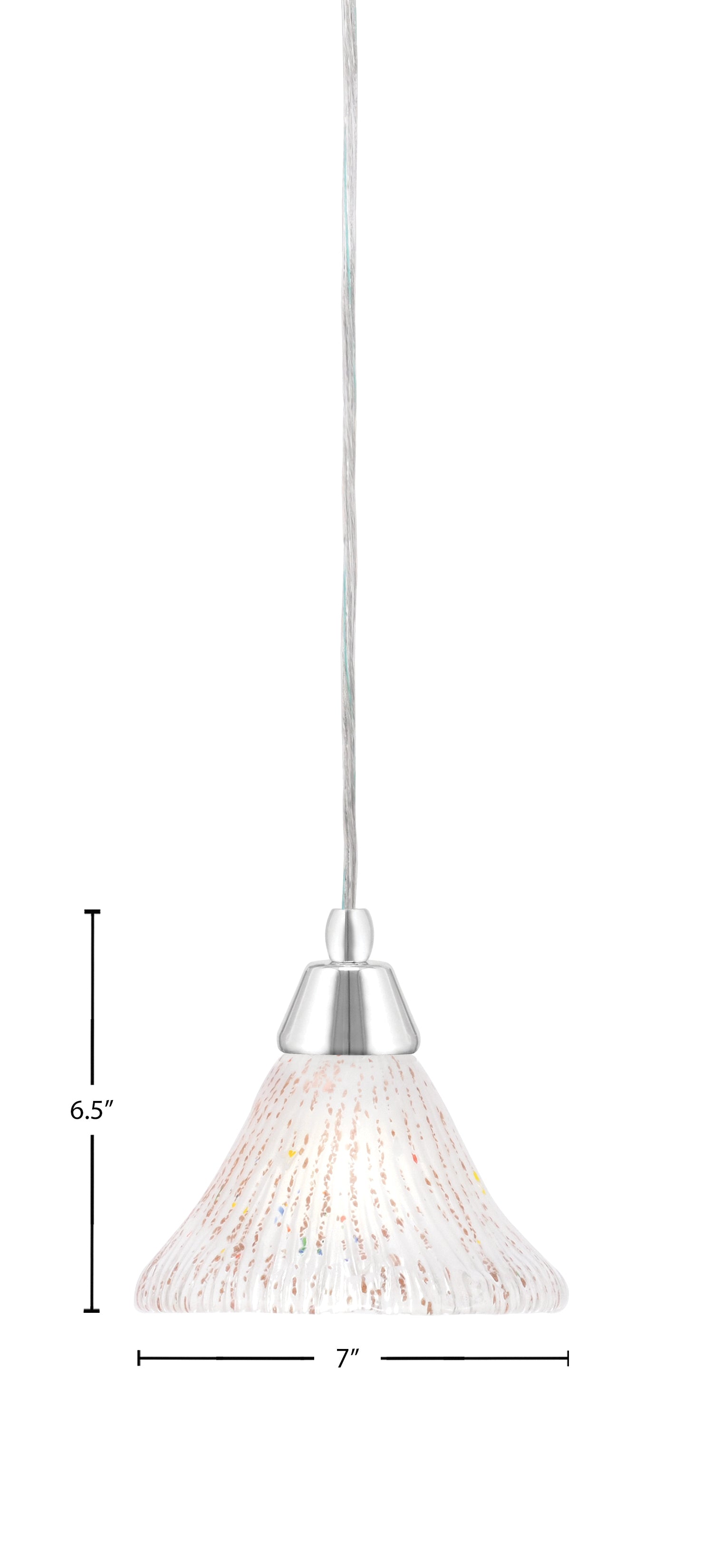 Any One Light Mini Pendant in Chrome with 7" Frosted Crystal Shade