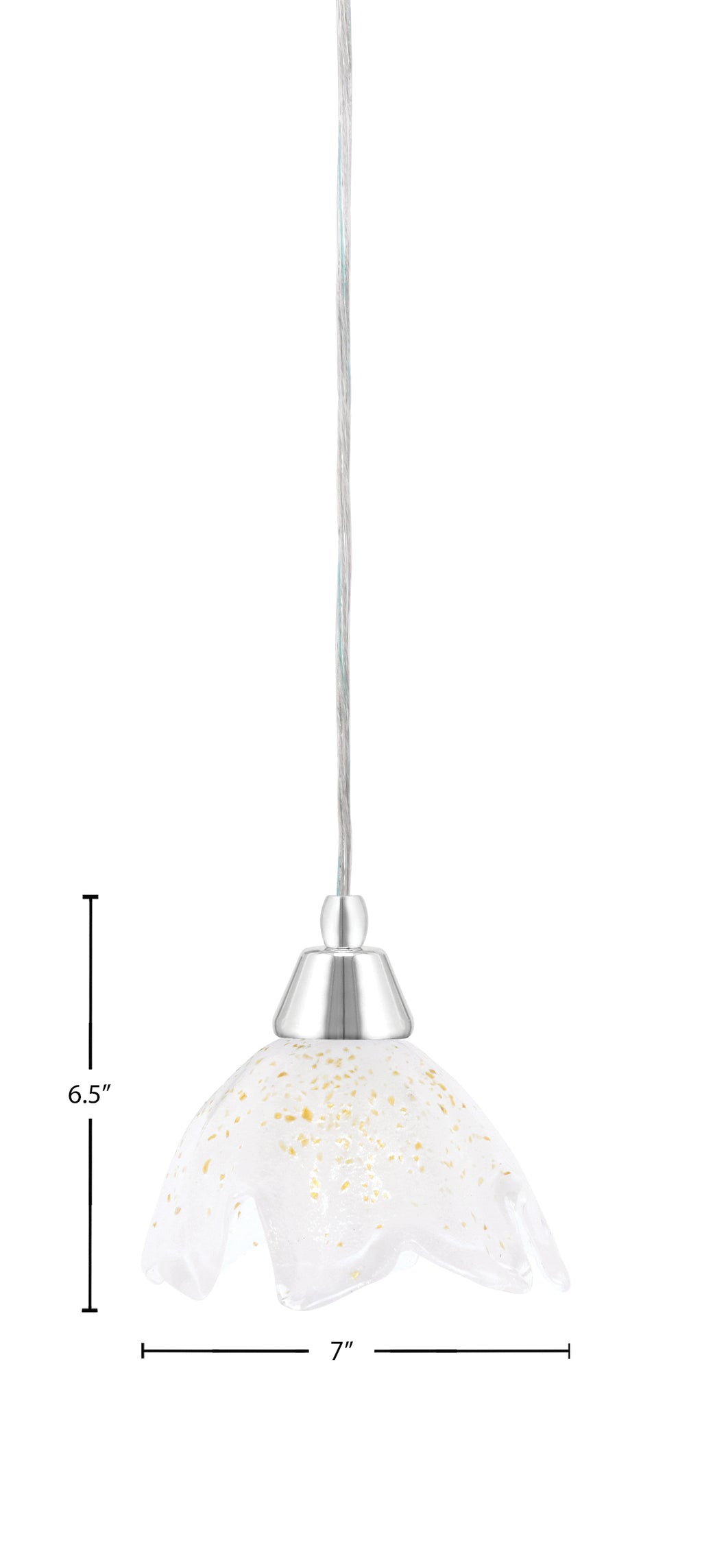 Any One Light Mini Pendant in Chrome with 7" Gold Ice Shade