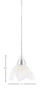 Any One Light Mini Pendant in Chrome with 7" Gold Ice Shade