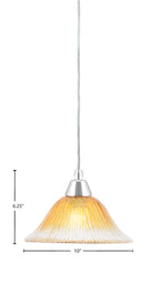 Any One Light Mini Pendant in Chrome with 10" Gold Champagne Crystal Shade