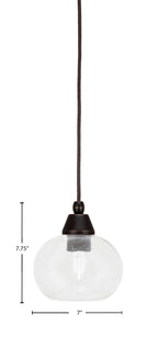 Any One Light Mini Pendant in Dark Granite with Clear Bubble Shade