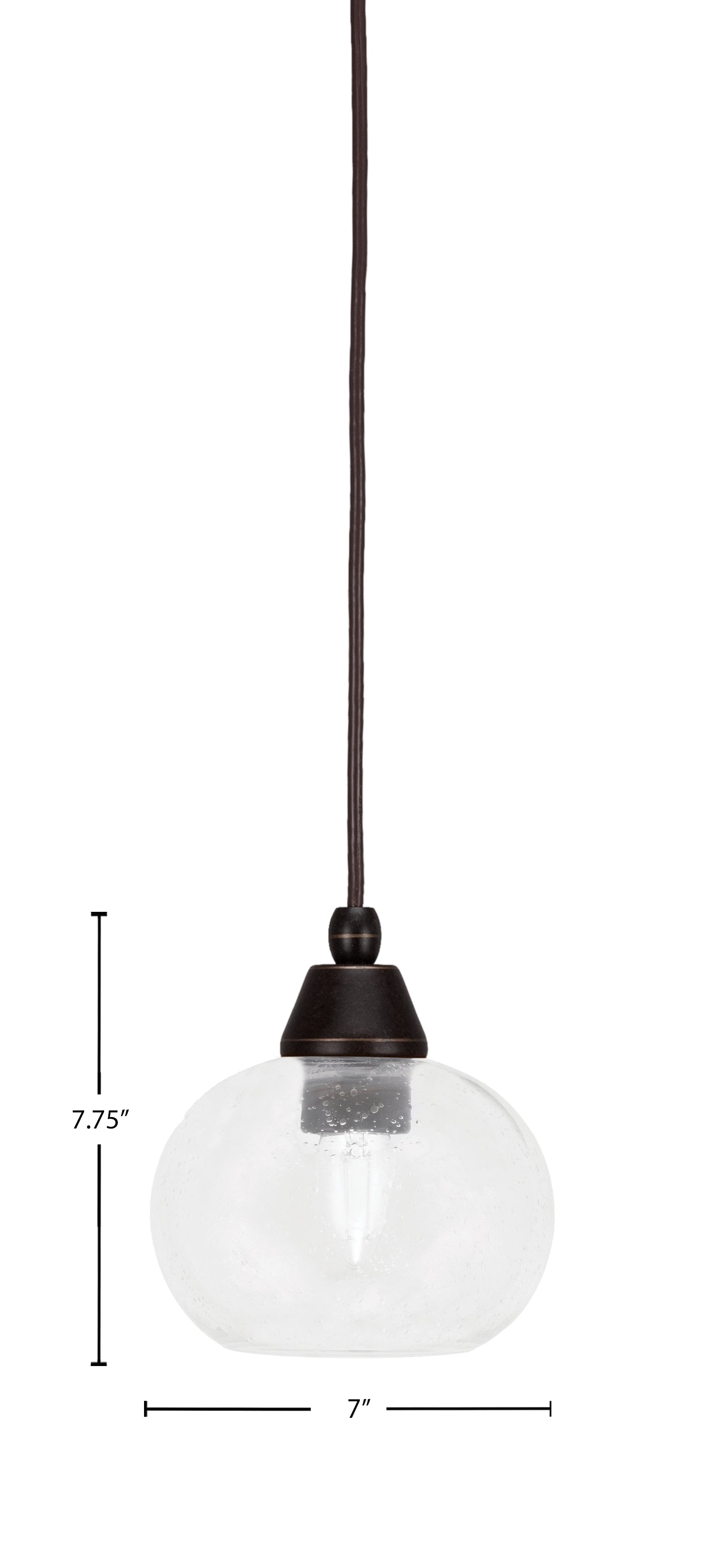 Any One Light Mini Pendant in Dark Granite with Clear Bubble Shade