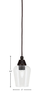 Any One Light Mini Pendant in Dark Granite with Clear Bubble Shade