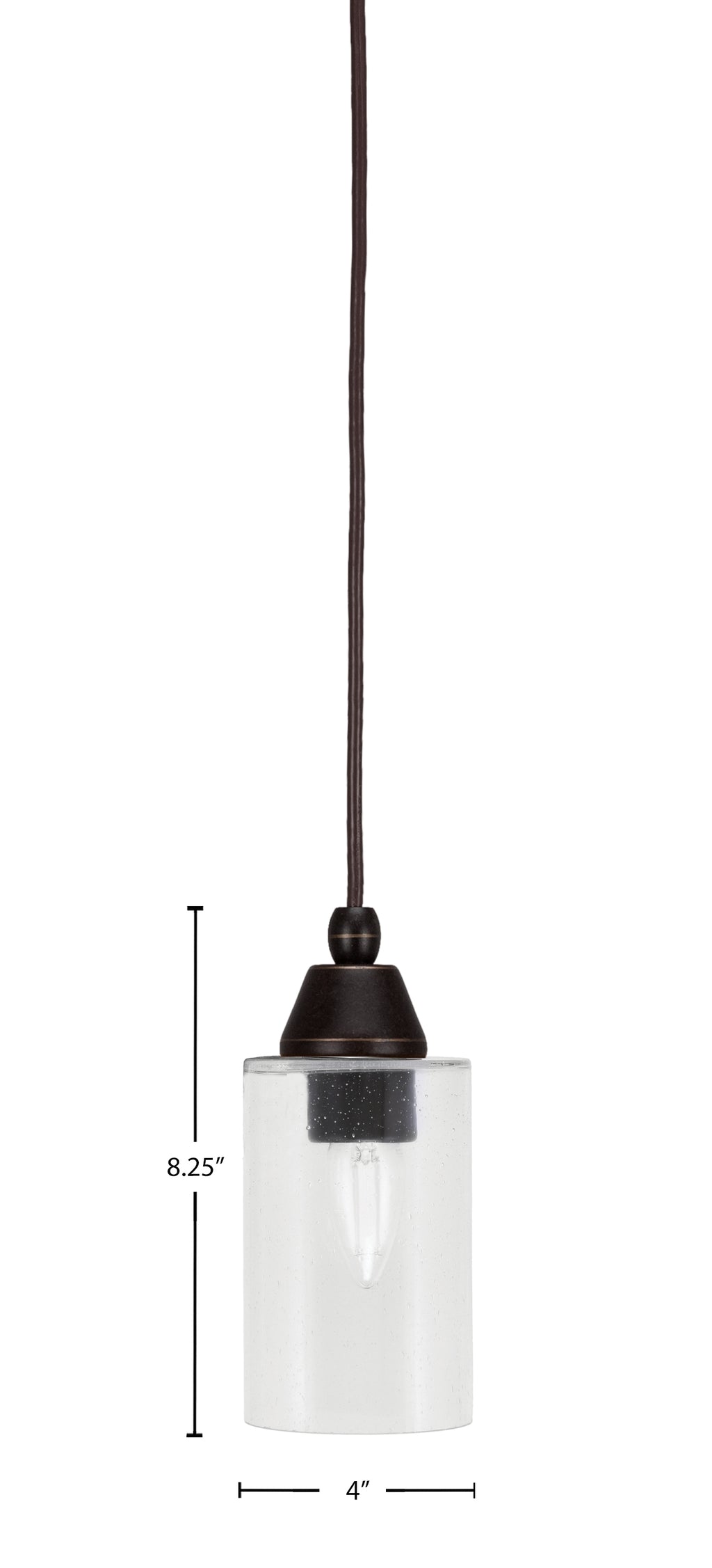 Any One Light Mini Pendant in Dark Granite with Clear Bubble Shade
