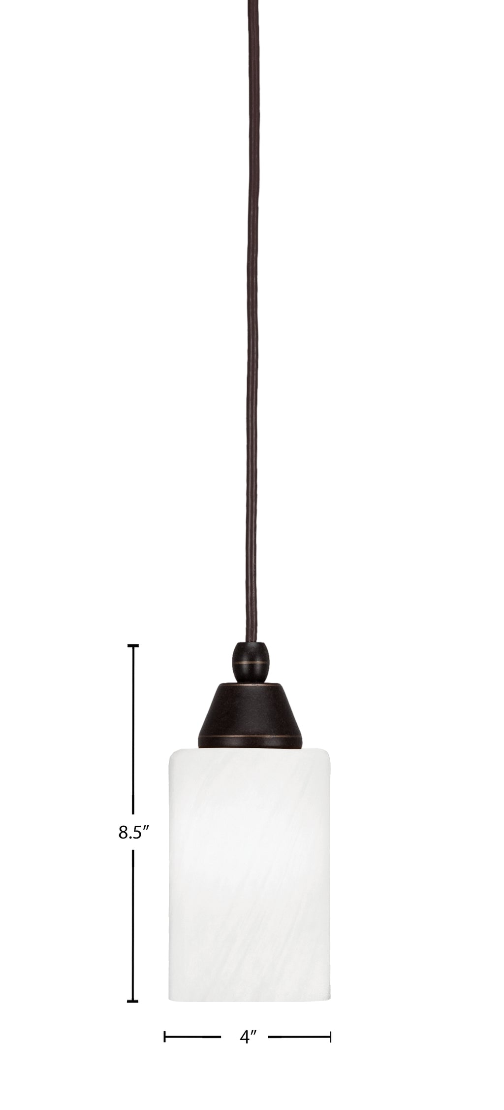Any One Light Mini Pendant in Dark Granite with White Marble Shade