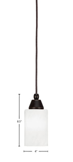 Any One Light Mini Pendant in Dark Granite with White Marble Shade