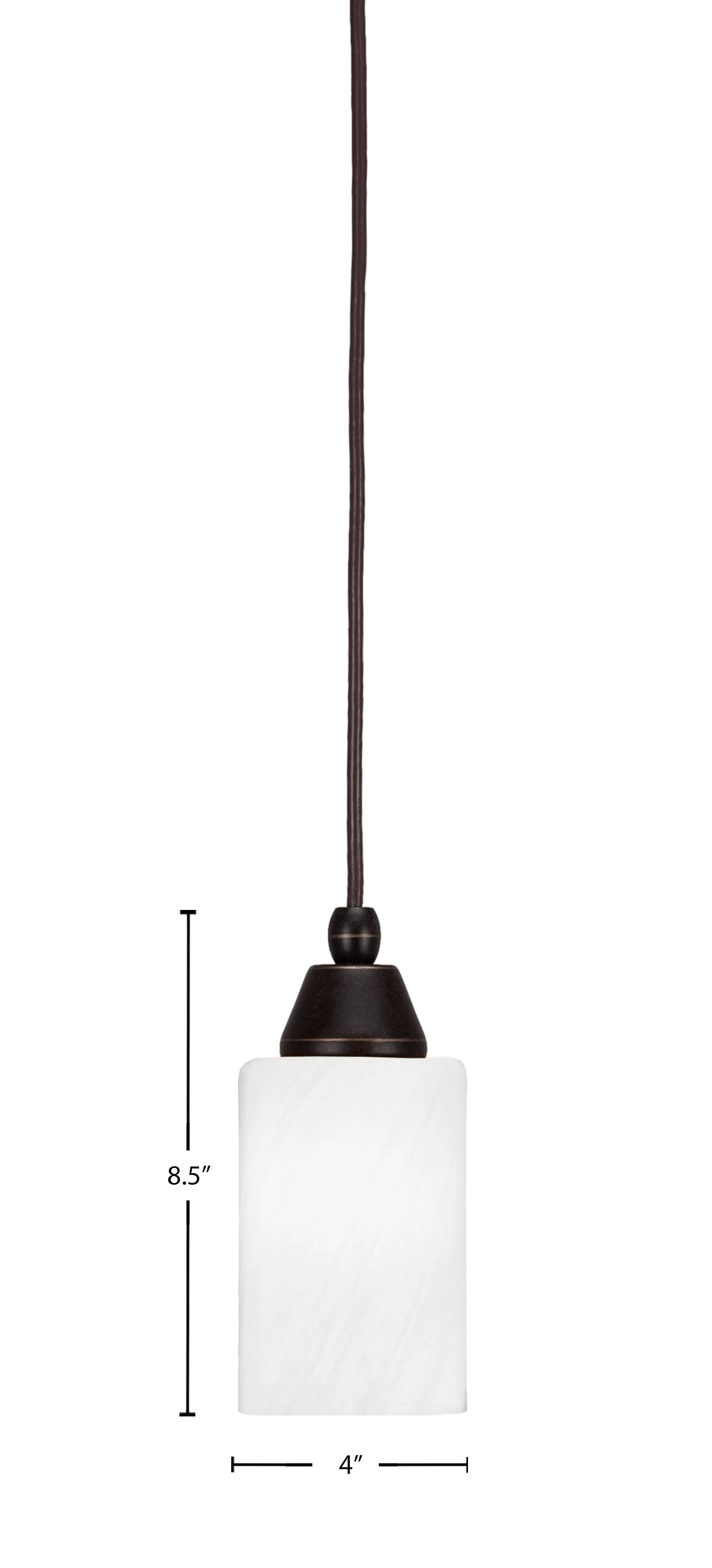 Any One Light Mini Pendant in Dark Granite with White Marble Shade
