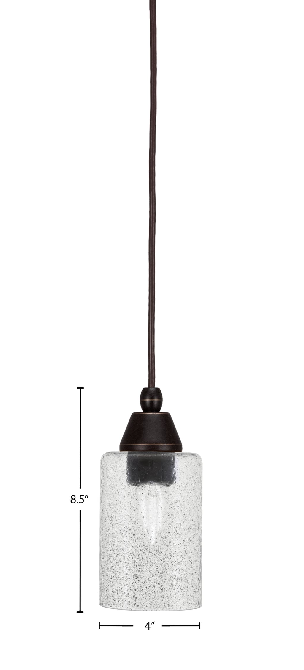 Any One Light Mini Pendant in Dark Granite with Smoke Bubble Shade