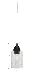 Any One Light Mini Pendant in Dark Granite with Smoke Bubble Shade