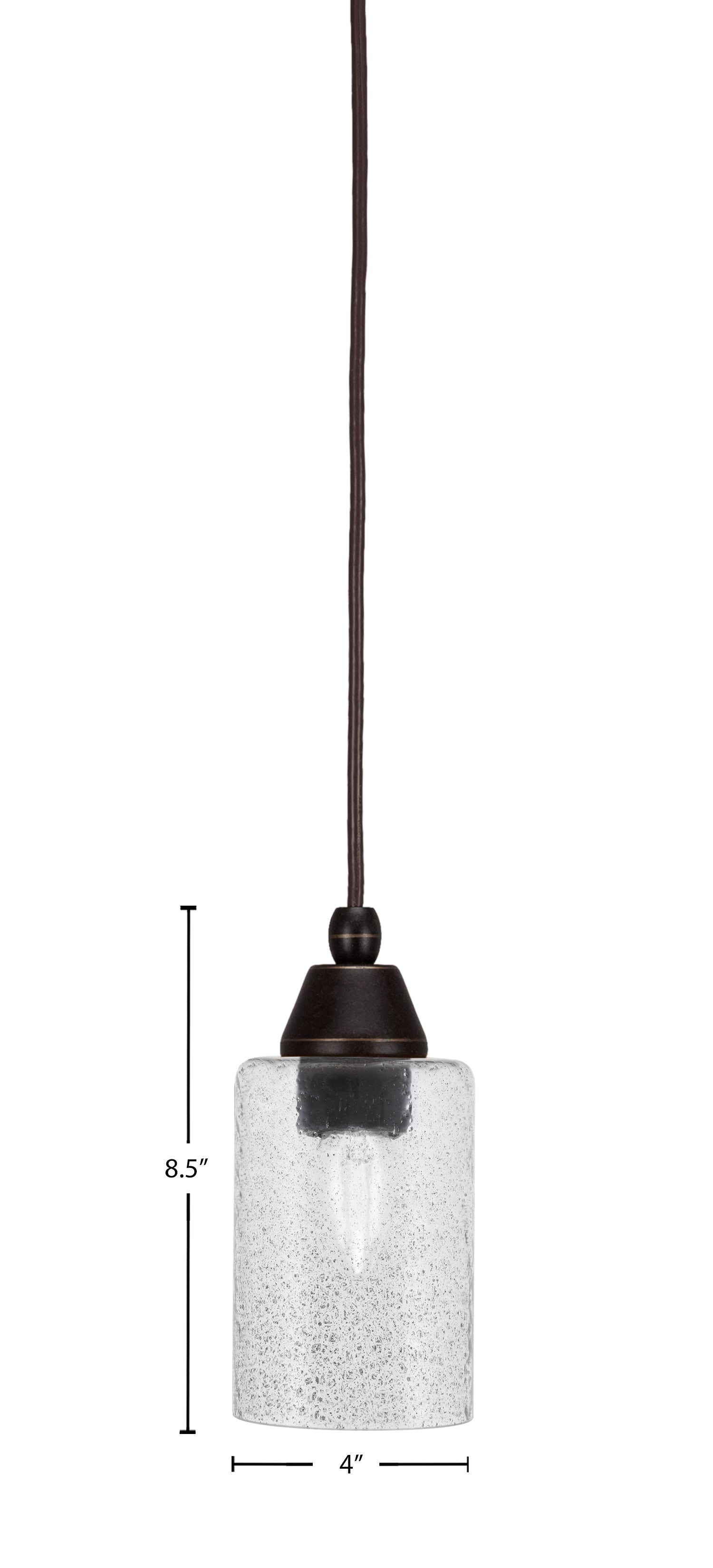 Any One Light Mini Pendant in Dark Granite with Smoke Bubble Shade