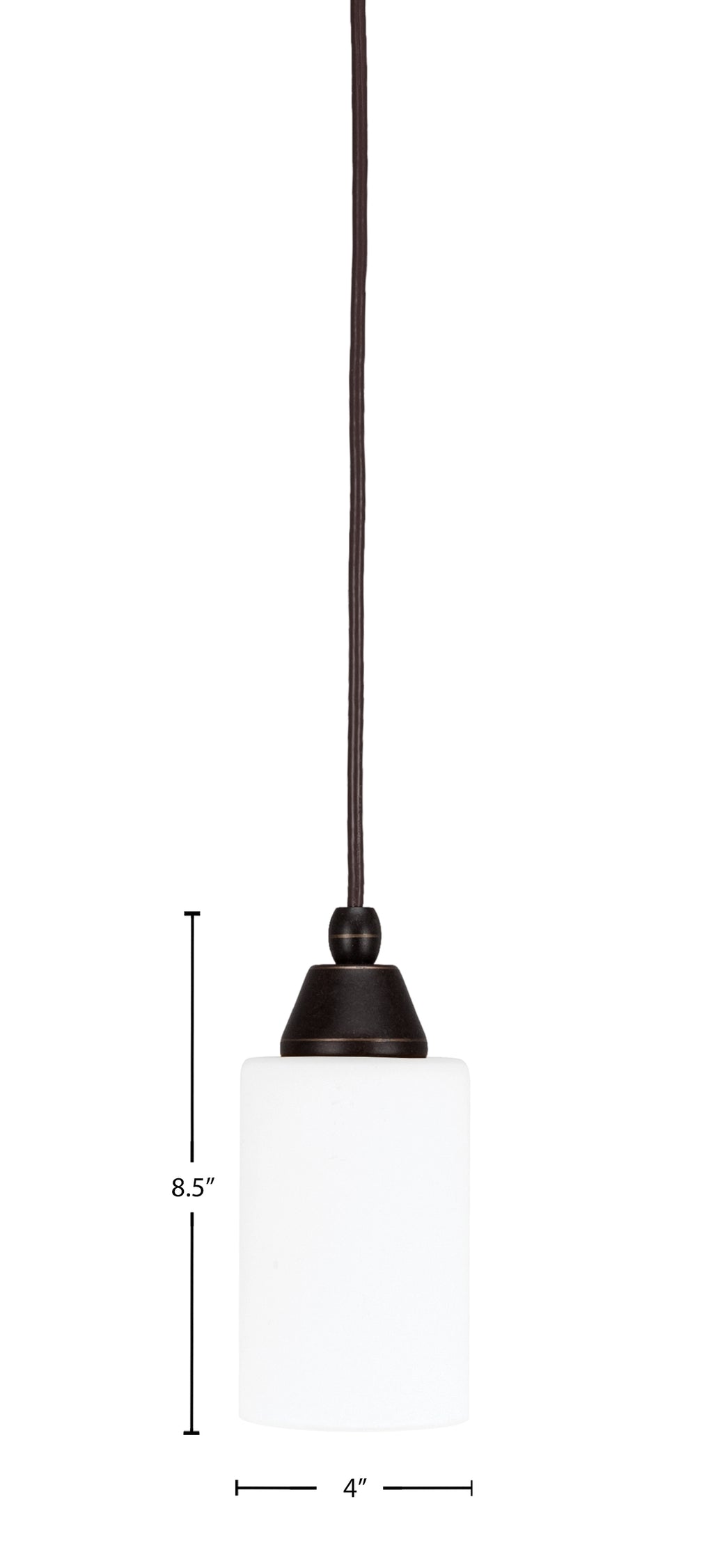 Any One Light Mini Pendant in Dark Granite with White Muslin Shade