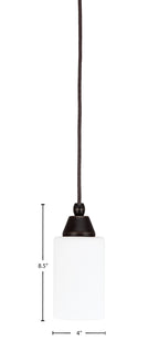 Any One Light Mini Pendant in Dark Granite with White Muslin Shade