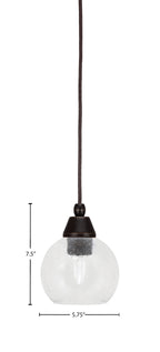 Any One Light Mini Pendant in Dark Granite with Clear Bubble Shade