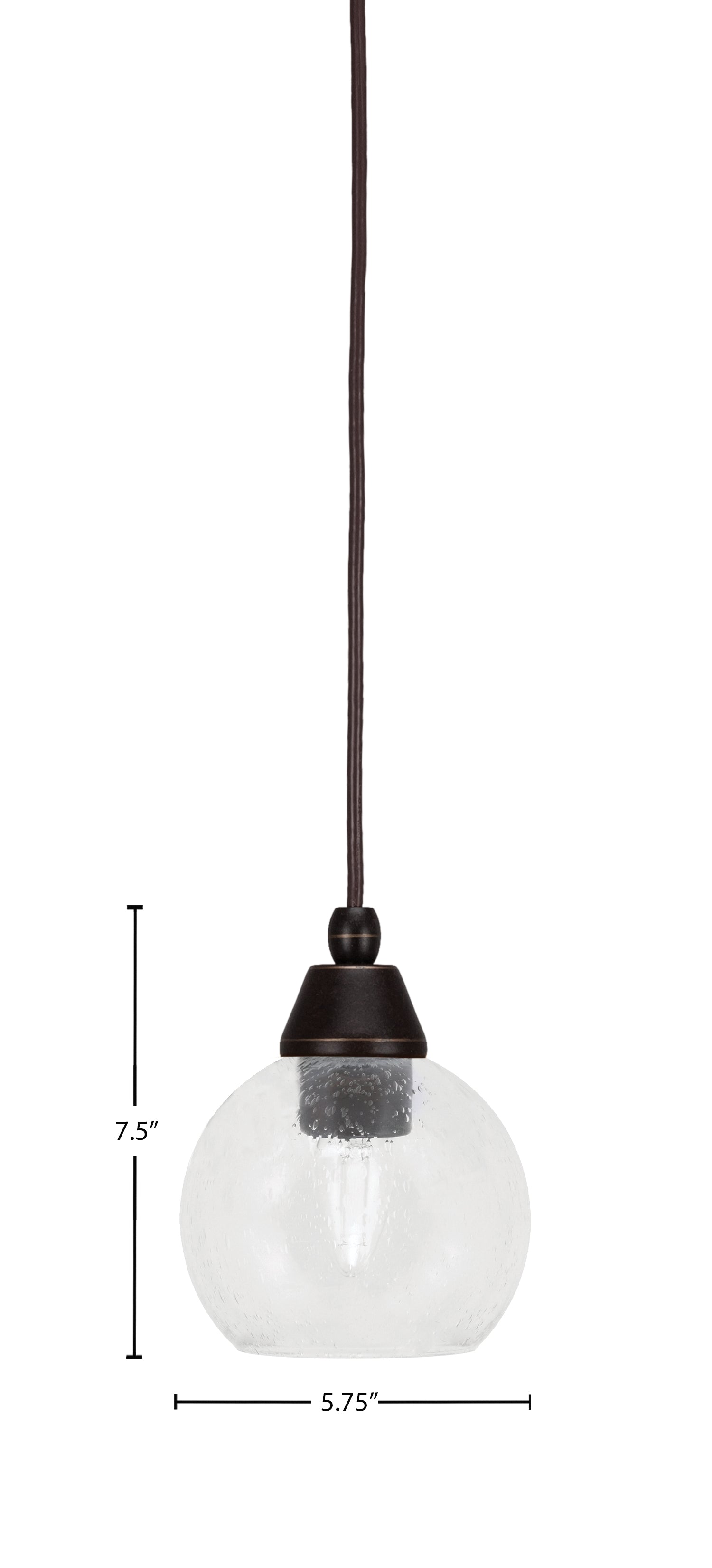 Any One Light Mini Pendant in Dark Granite with Clear Bubble Shade