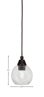 Any One Light Mini Pendant in Dark Granite with Smoke Bubble Shade