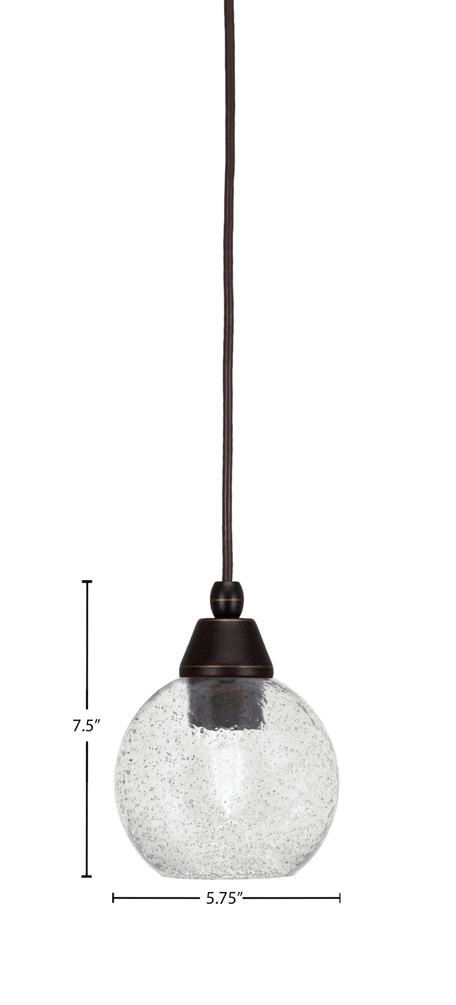 Any One Light Mini Pendant in Dark Granite with Smoke Bubble Shade