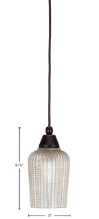 Any One Light Mini Pendant in Dark Granite with Silver Textured Shade